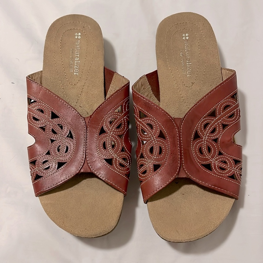 Naturalized Sandal, women’s leather sandals, N5 Comfort, size 8.5W, leather